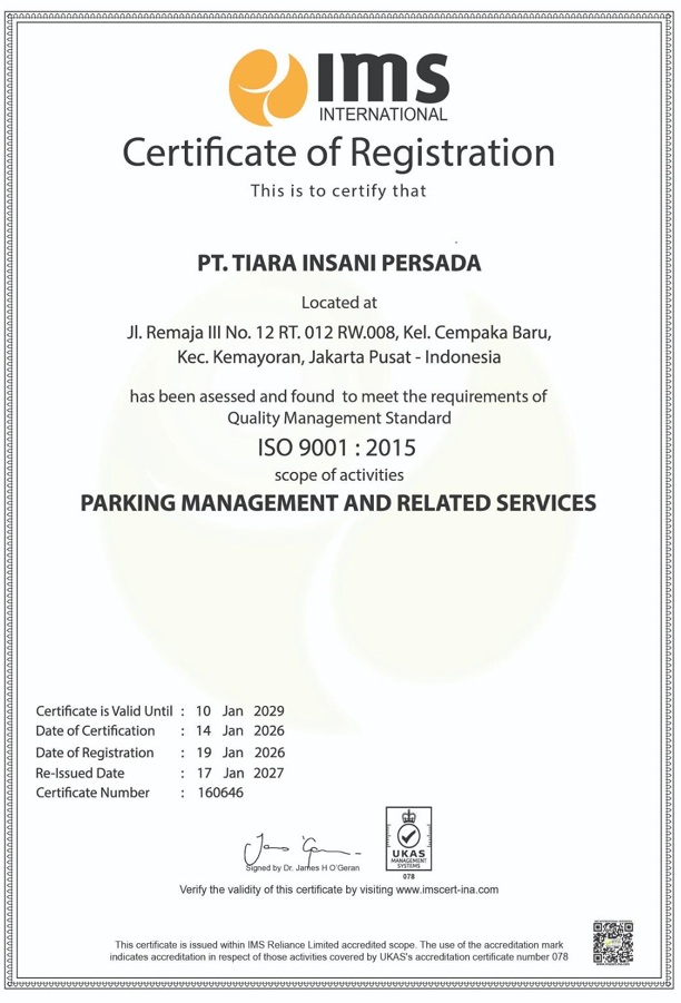 Sertifikasi Pengelola Parkir 2015