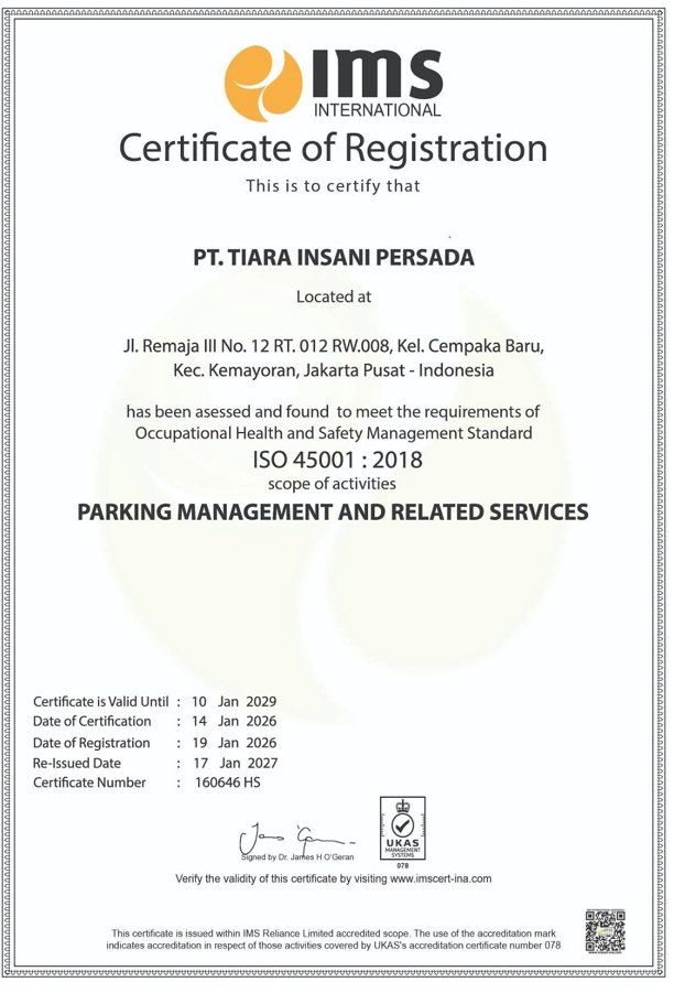 Sertifikasi Pengelola Parkir 2018